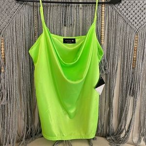 Lime green silk tank top!